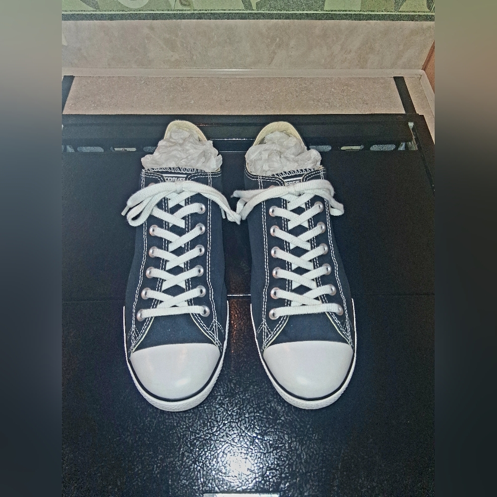 Converse Low Top Sneakers in Black and White - Picture 3 of 11